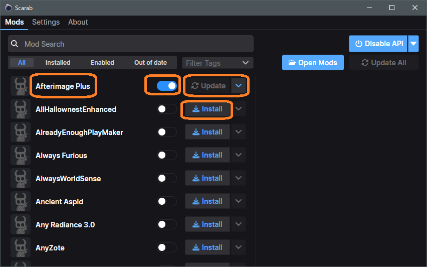 MODインストール操作情報 MODインストール操作画像