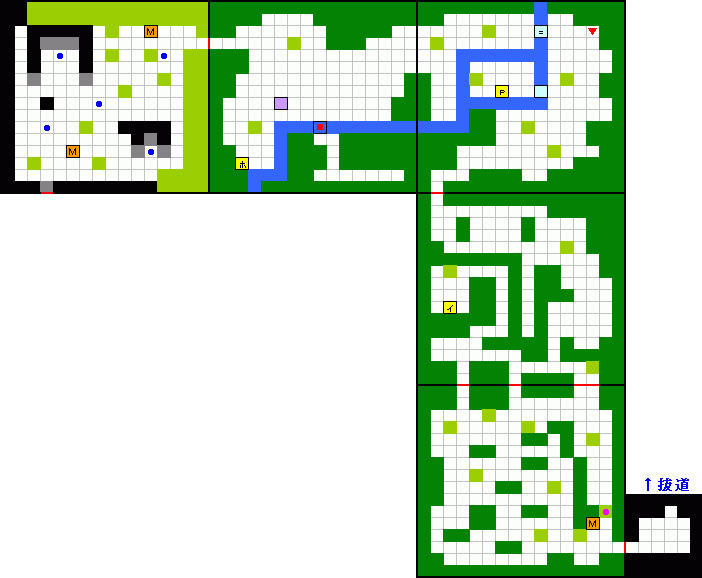 戦国忍者くん範囲ガイドマップA 戦国忍者くんのマップ画像